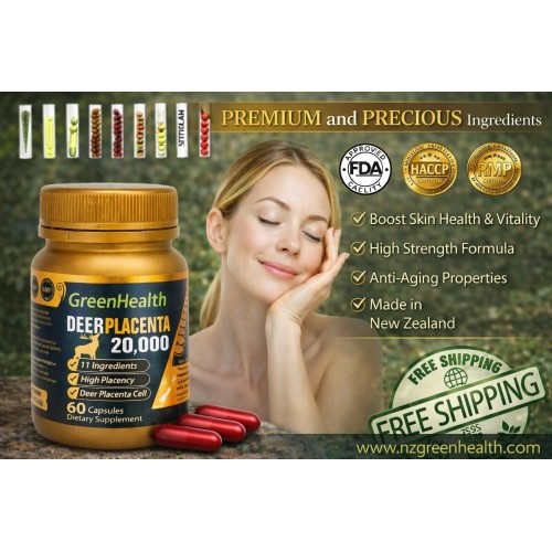Deer Placenta 20000mg 60 Capsules | New Zealand Supplement