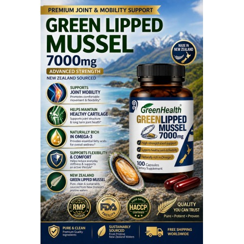 Green Lipped Mussel 7000mg Capsules | Joint Support