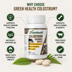 Premium New Zealand Colostrum Chewable Tablets for Immune Support