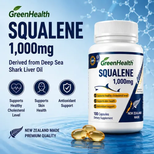 Premium Squalene 1000mg Capsules Supports Skin Health And Antioxidant Protection