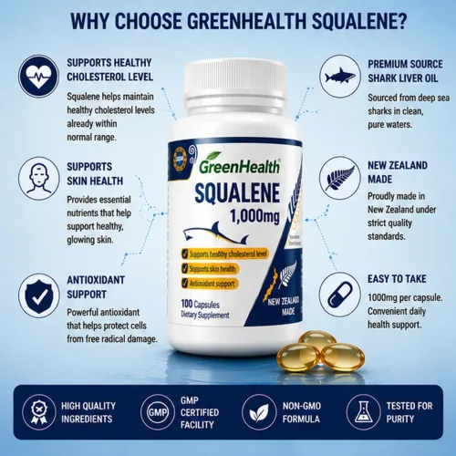 New Zealand Squalene 1000mg Deep Sea Shark Liver Oil Supplement