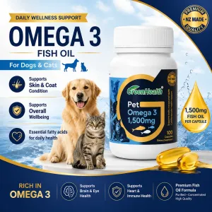 Pet Omega 3 1500mg Capsules | Fish Oil for Dogs & Cats