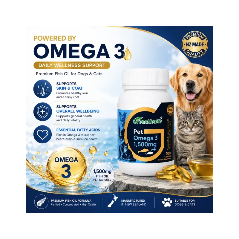 Pet Omega 3 1500mg Capsules | Fish Oil for Dogs & Cats