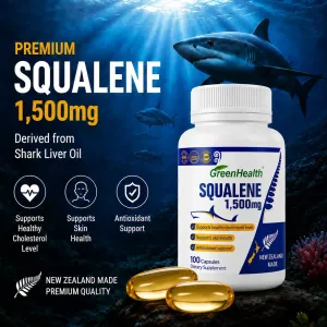 Premium Squalene 1,500mg Derived from Shark Liver Oil