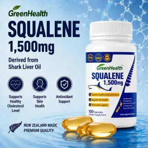 New Zealand Made Squalene 1,500mg for Skin and Antioxidant Support