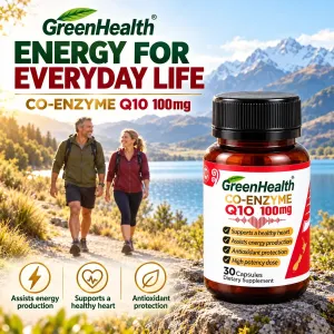 GreenHealth Co-Enzyme Q10 100mg – Energy Production and Antioxidant Support